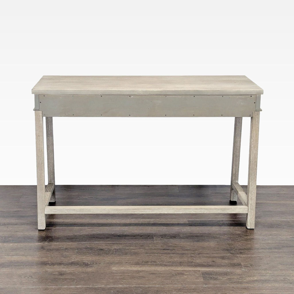 Simple Wooden Desk with Three Drawers and Light Gray Finish