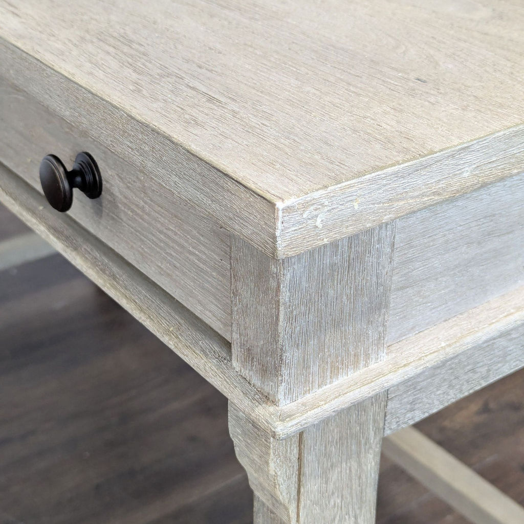 Simple Wooden Desk with Three Drawers and Light Gray Finish