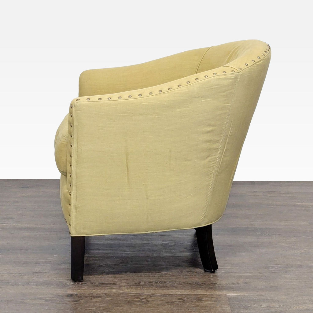 Cisco Brothers Green Lounge Chair with Nailhead Trim