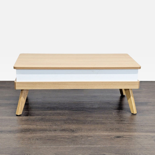 1. Modern Bidiso coffee table with a wood finish, perfect for living rooms and contemporary spaces.  