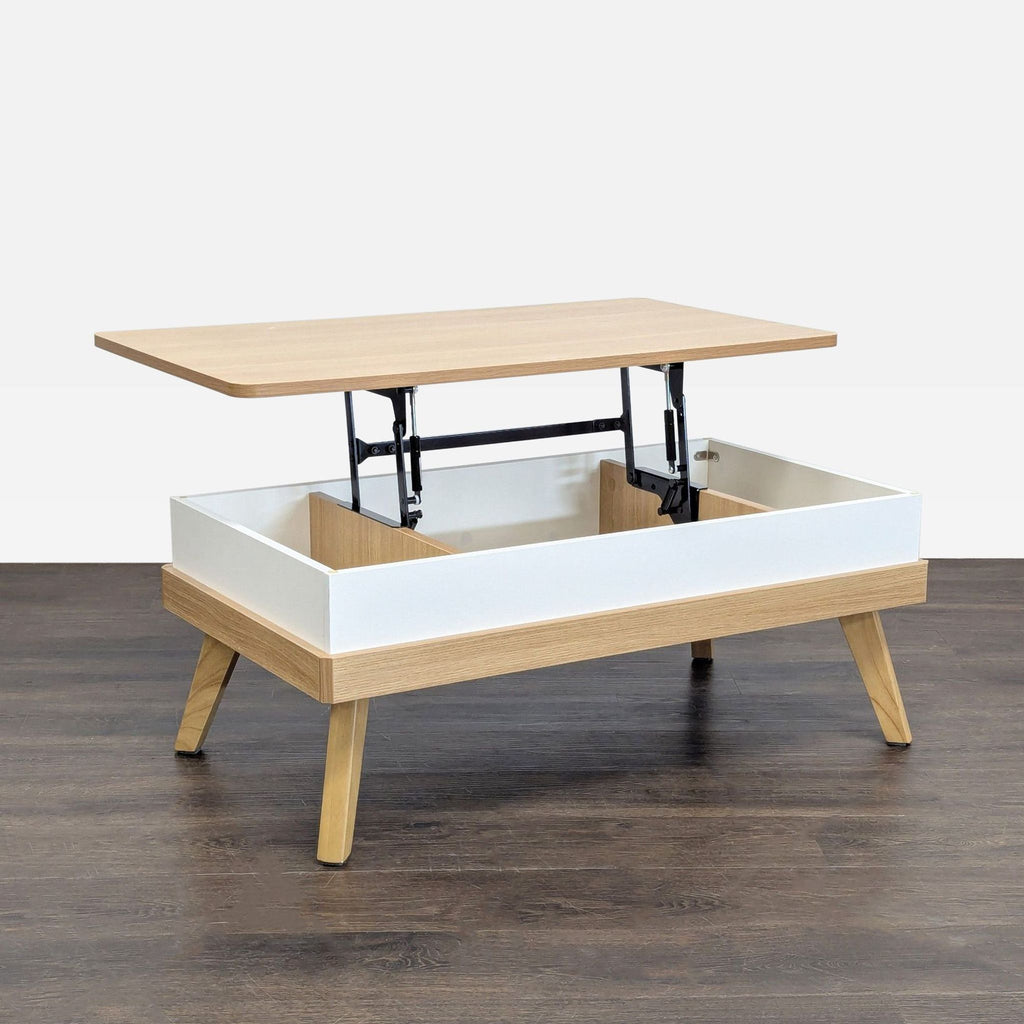 2. Bidiso coffee table featuring a sleek design, serving as a stylish centerpiece in the living area.  