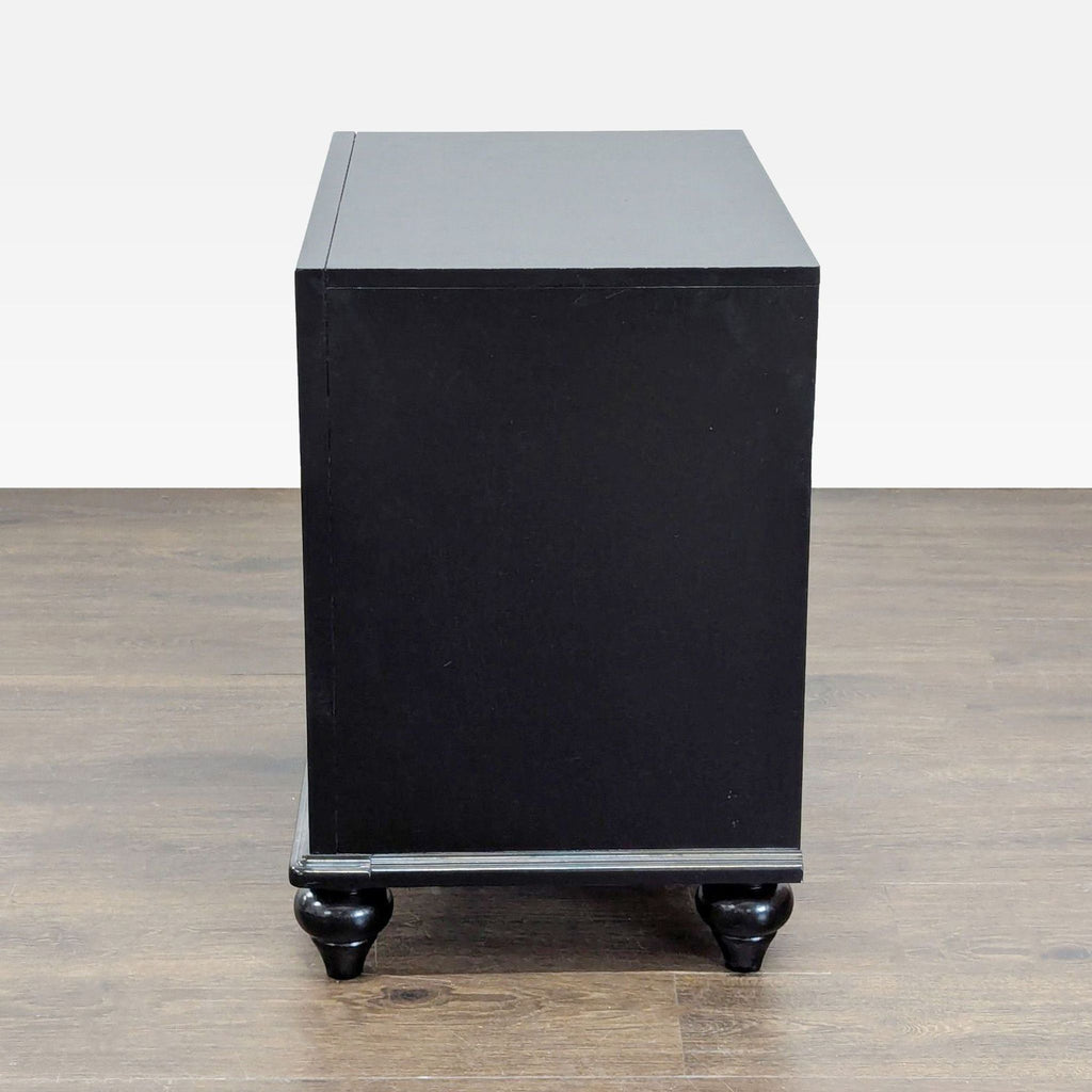 Contemporary Coaster End Table with a shiny metallic acrylic drawer and crystal hardware detail.