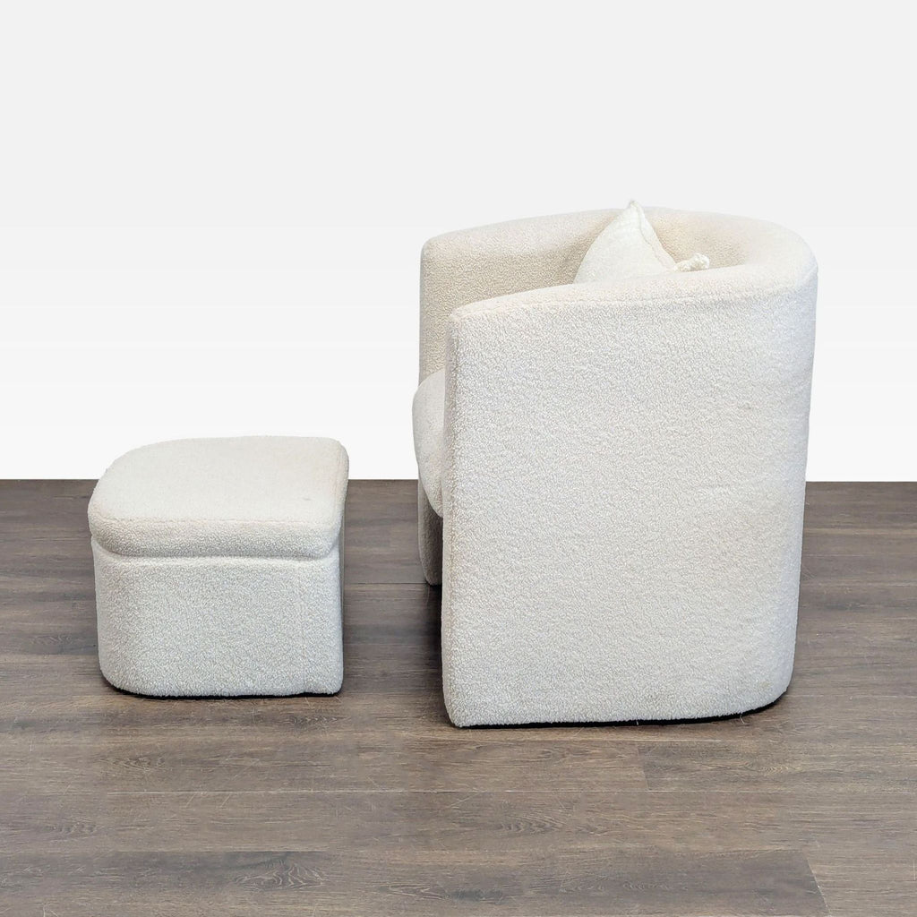 Wayfair Lounge Chair with Ottoman and Hidden Storage - Cozy Cream