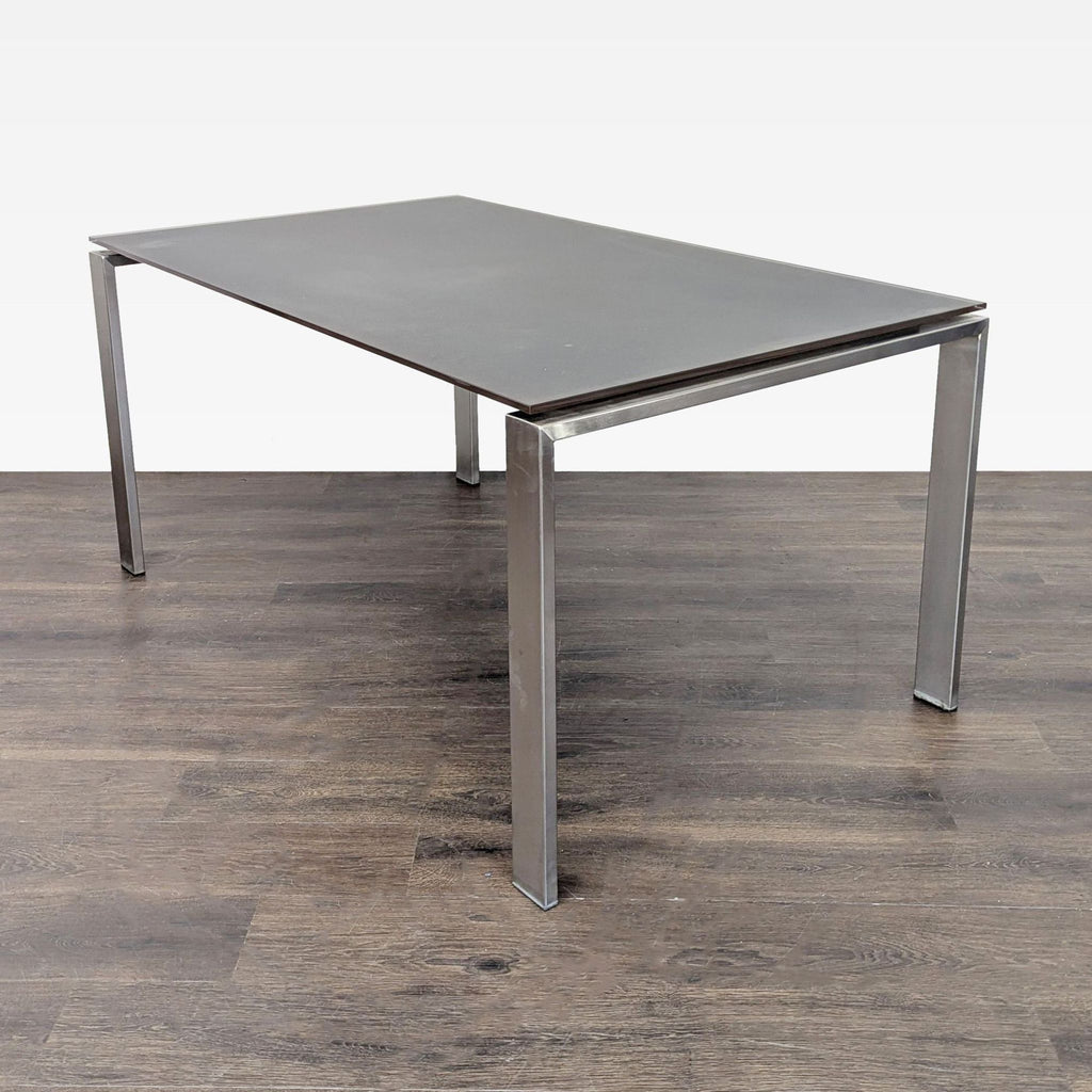 Room & Board Rand Modern Metal and Glass Table – Sleek Rectangular Design
