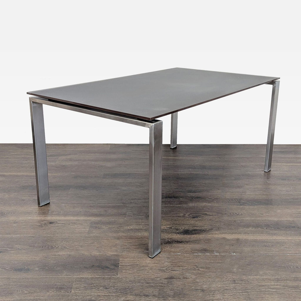 Room & Board Rand Modern Metal and Glass Table – Sleek Rectangular Design