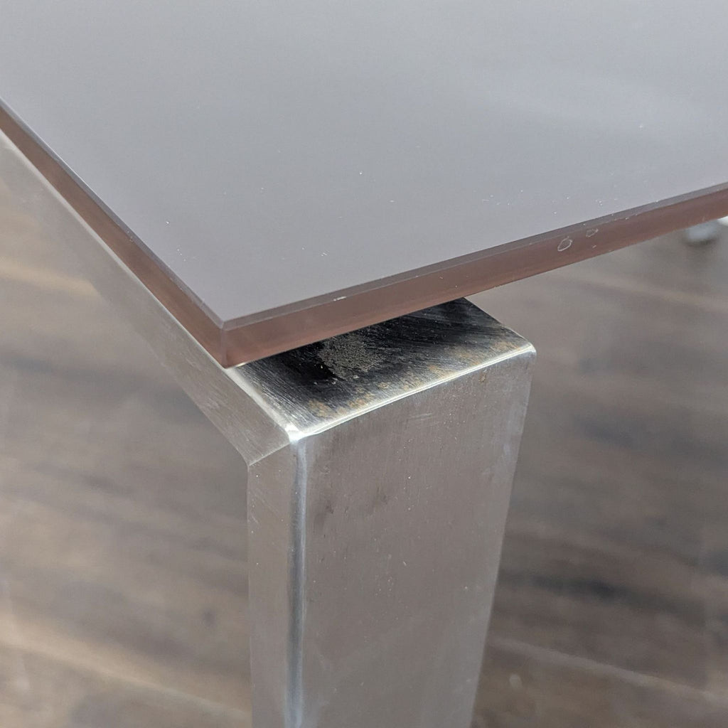 Room & Board Rand Modern Metal and Glass Table – Sleek Rectangular Design
