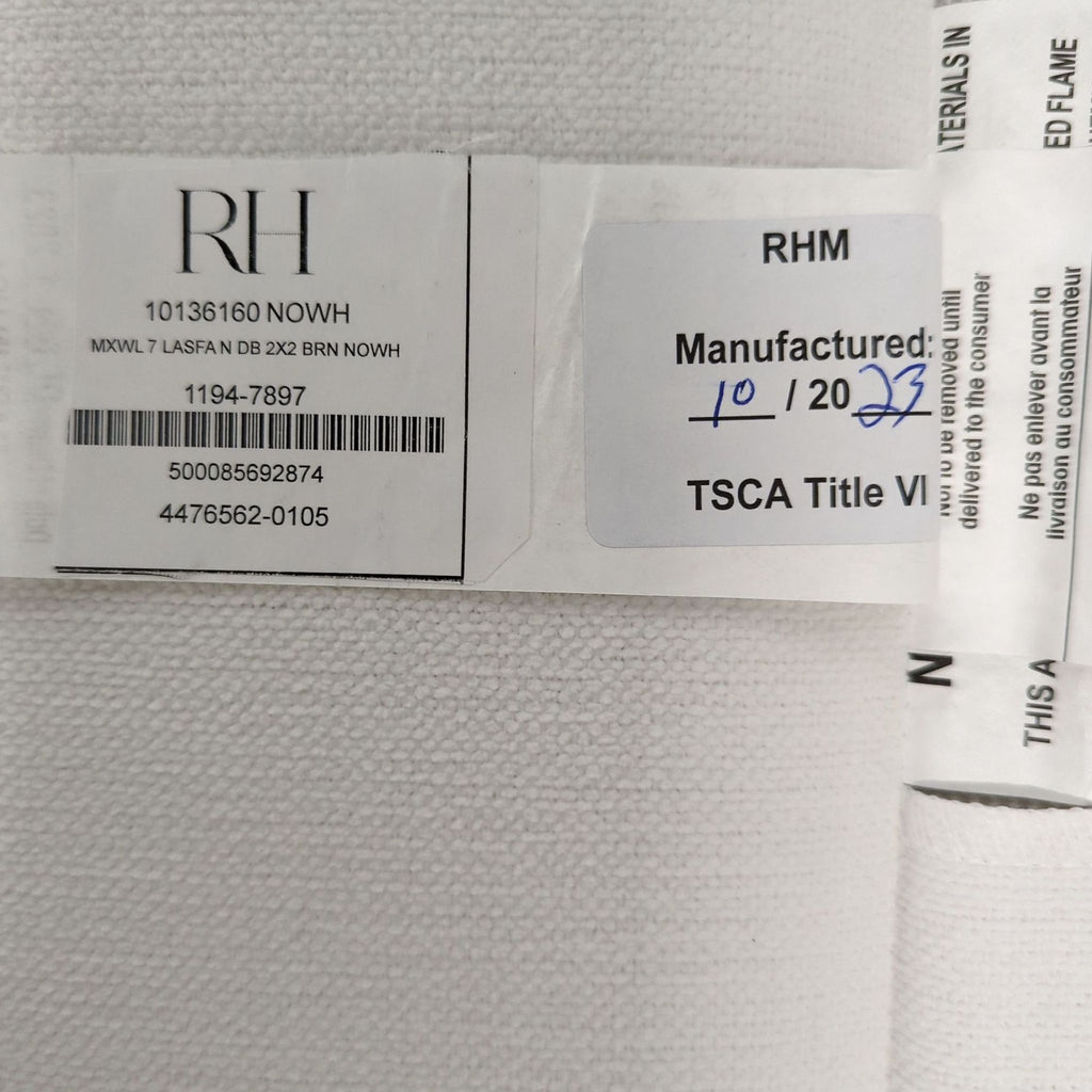 Restoration Hardware Maxwell White Sectional Sofa - Modern L-Shaped Couch