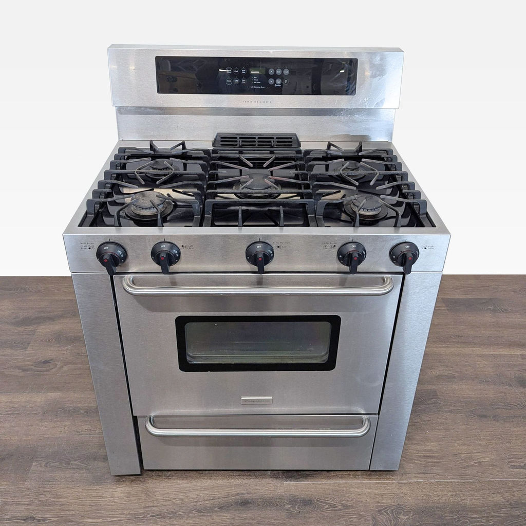 Stainless Steel 5-Burner Gas Stove with Oven and Broiler Drawer