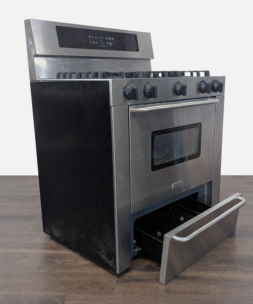 Stainless Steel 5-Burner Gas Stove with Oven and Broiler Drawer