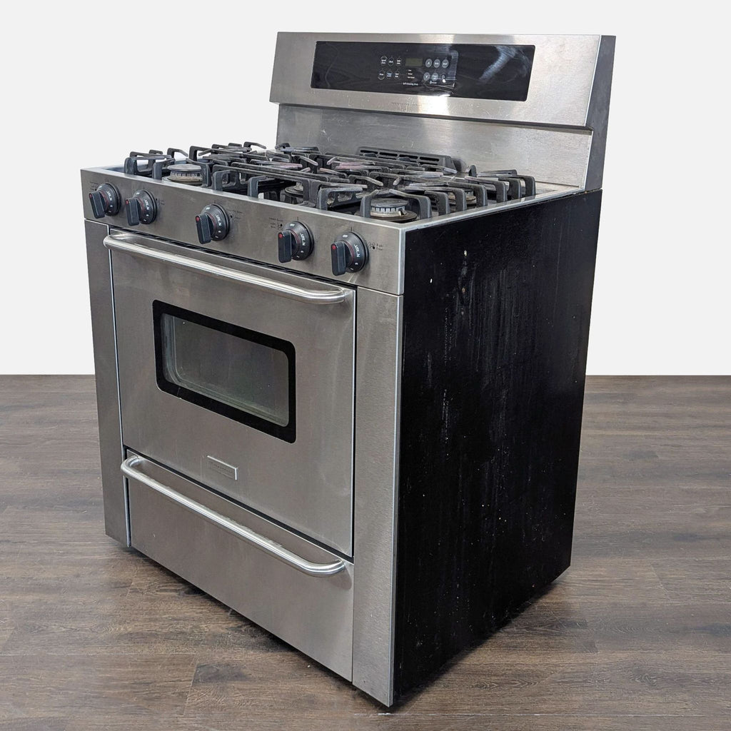 Stainless Steel 5-Burner Gas Stove with Oven and Broiler Drawer