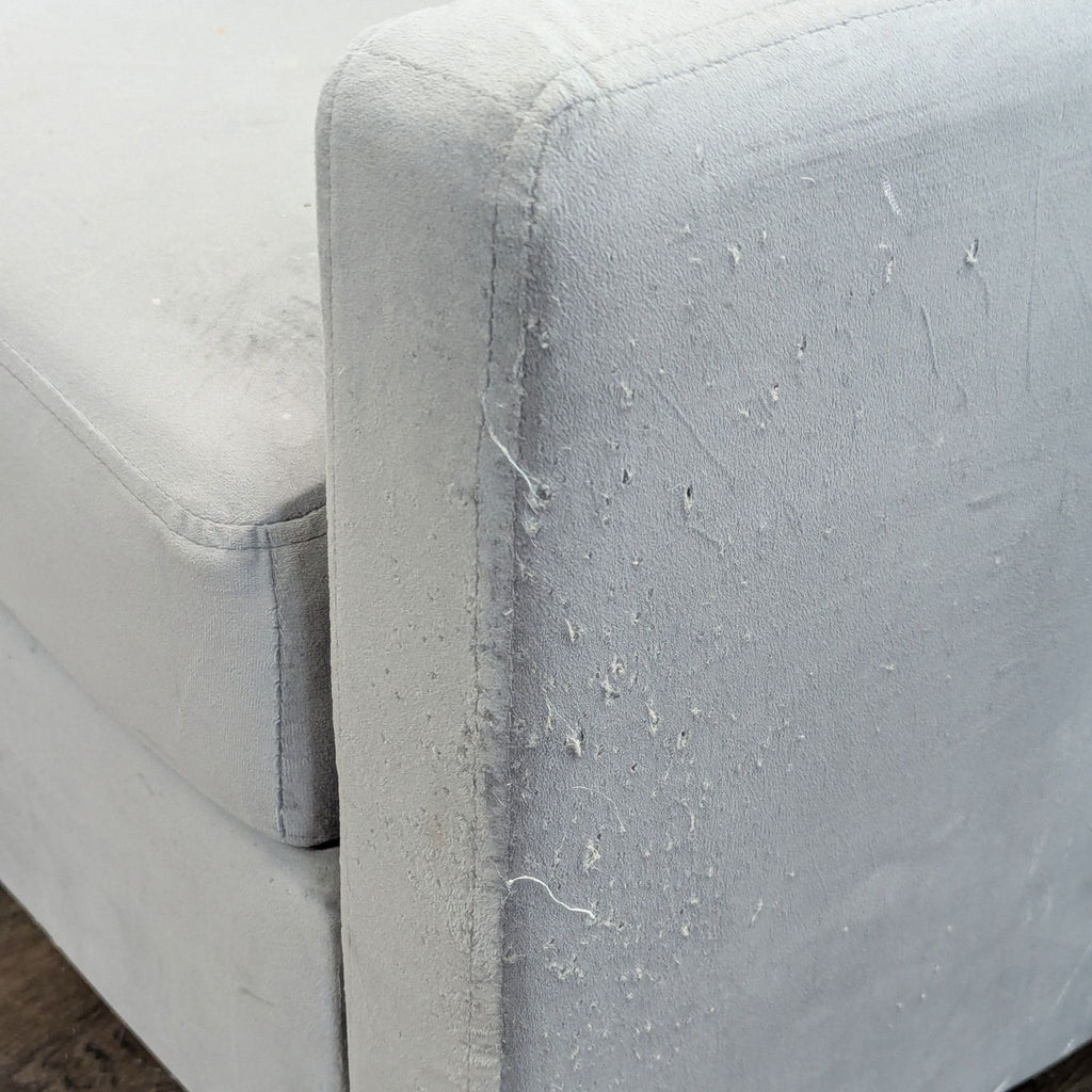 Modern Gray Velvet Loveseat with Wooden Legs
