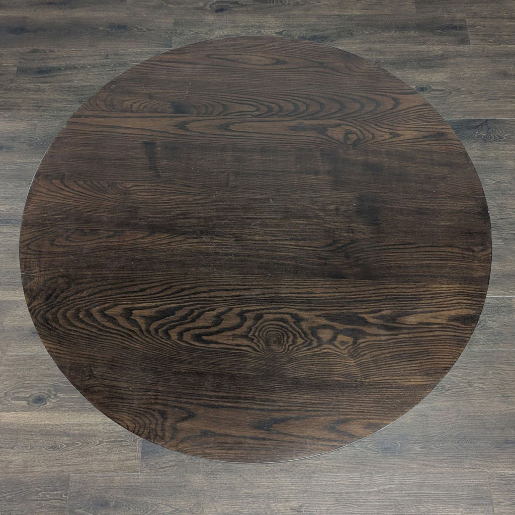 Round Wooden Dining Table with Shelf
