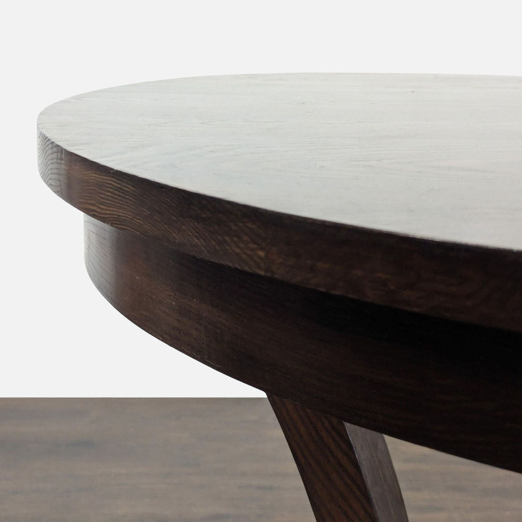 Round Wooden Dining Table with Shelf