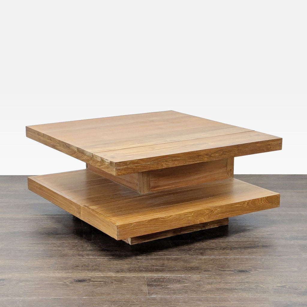 Two Tier Teak Coffee Table with Drawer