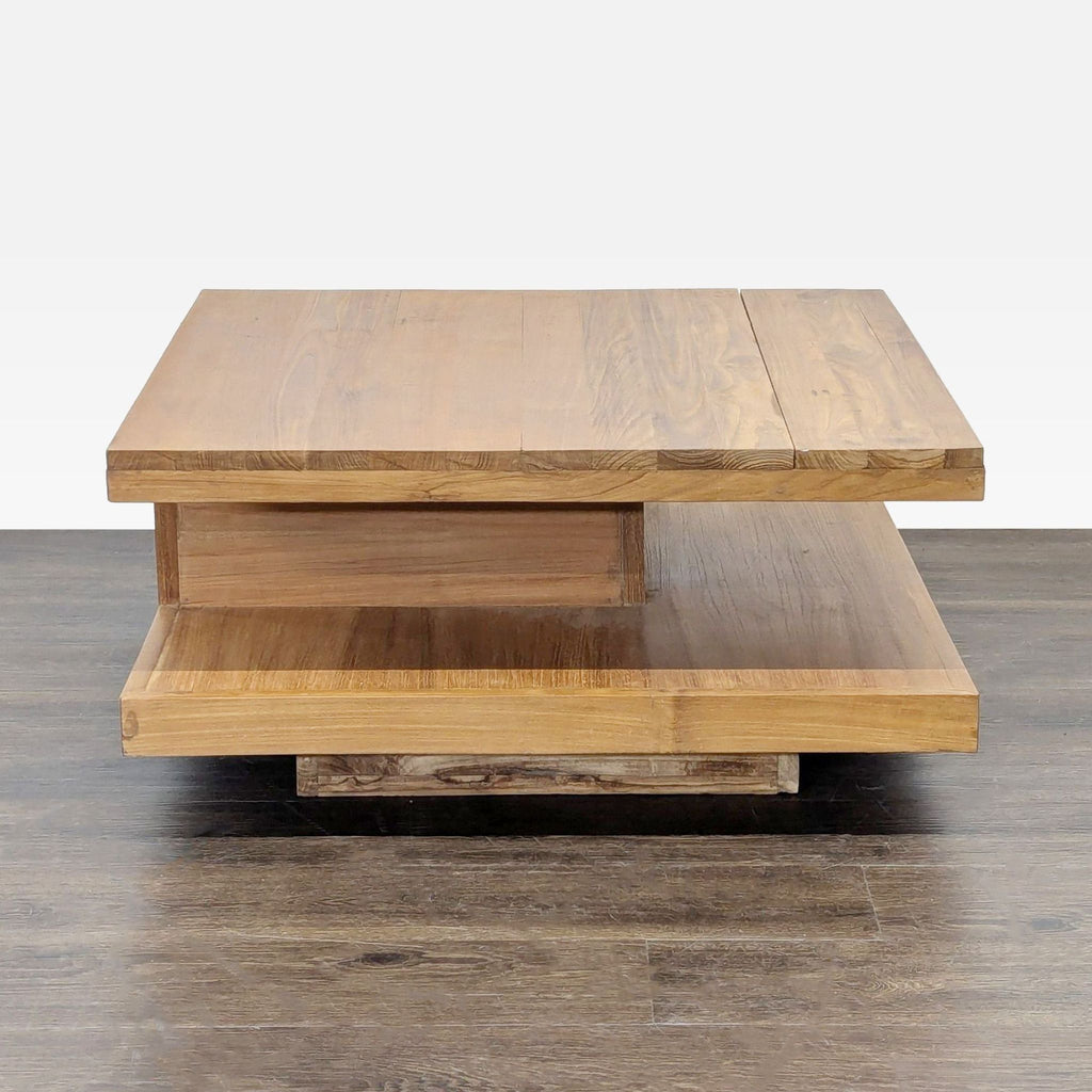 Two Tier Teak Coffee Table with Drawer