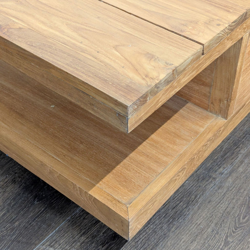 Two Tier Teak Coffee Table with Drawer