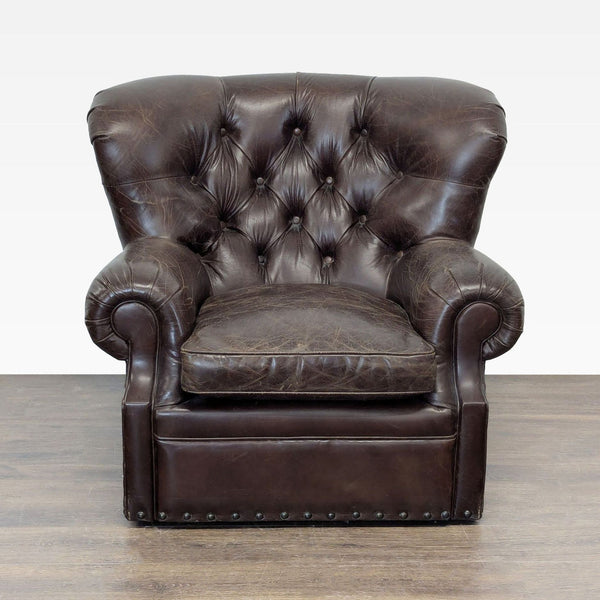 Restoration Hardware Churchill Brown Leather Lounge Chair with Rolled Arms - Accepted Offer (27.75% discount)