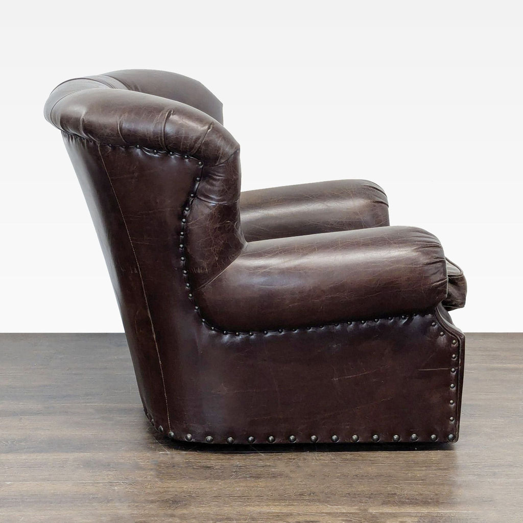 Restoration Hardware Churchill Brown Leather Lounge Chair with Rolled Arms - Accepted Offer (27.75% discount)