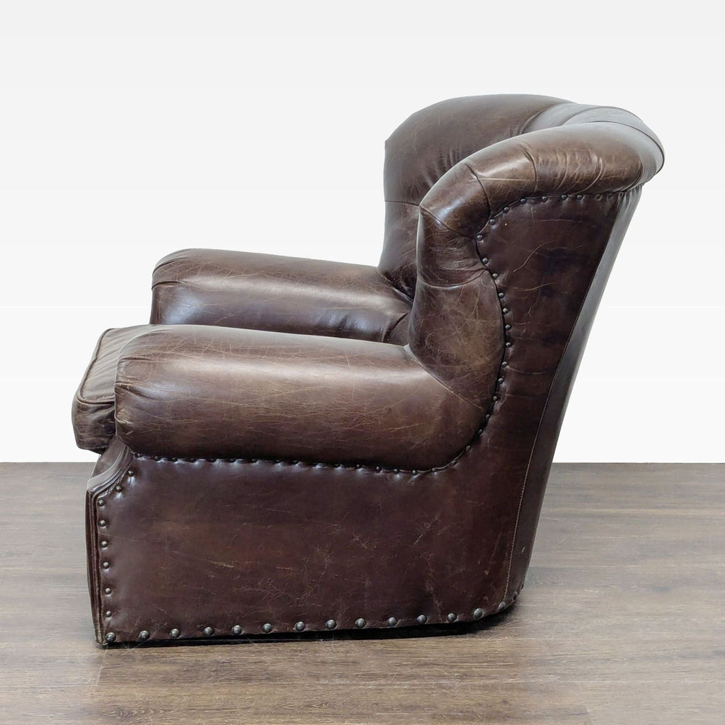 Restoration Hardware Churchill Brown Leather Lounge Chair with Rolled Arms - Accepted Offer (27.75% discount)
