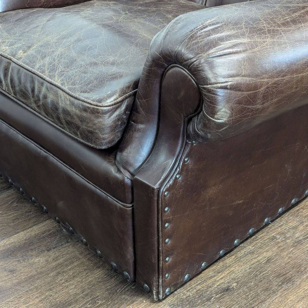 Restoration Hardware Churchill Brown Leather Lounge Chair with Rolled Arms - Accepted Offer (27.75% discount)