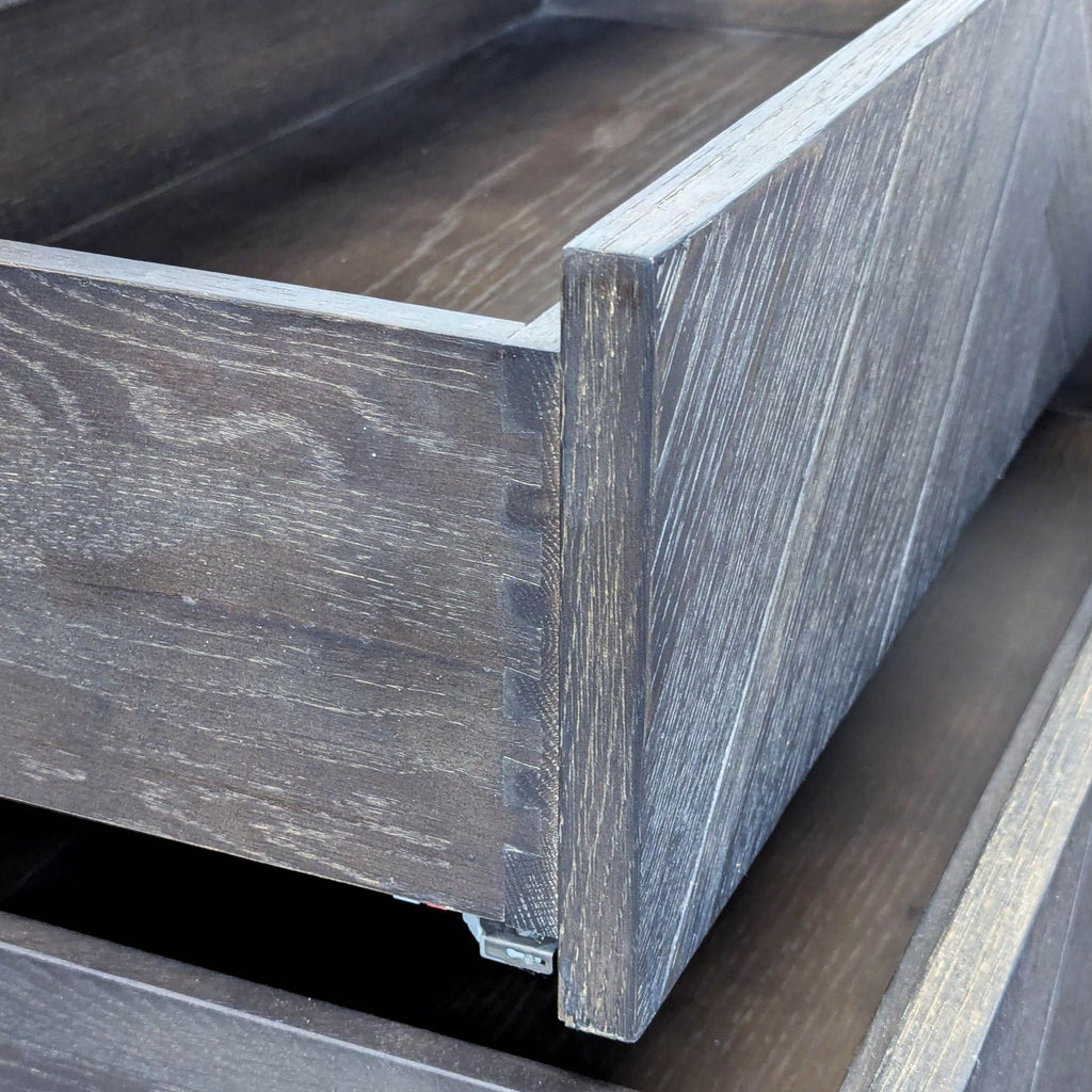 Restoration Hardware Large Two Drawer Nightstand with Chevron Pattern