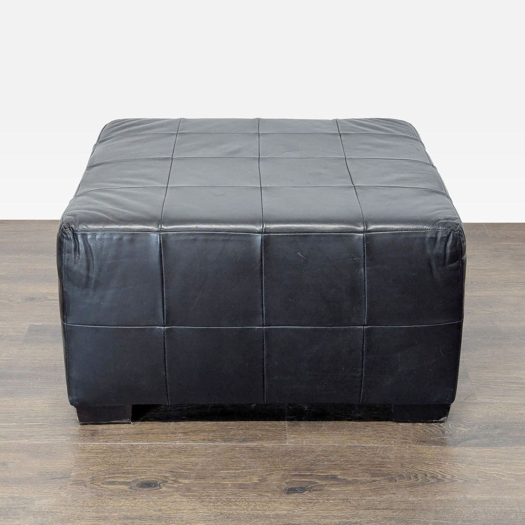 Patchwork Style Leather Ottoman