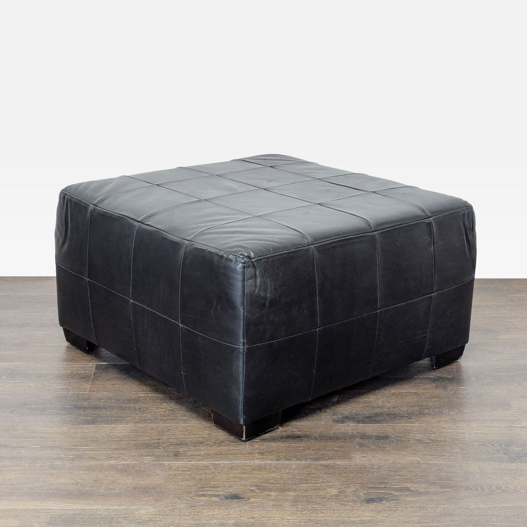 Patchwork Style Leather Ottoman