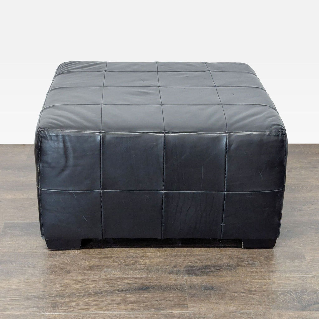 Patchwork Style Leather Ottoman