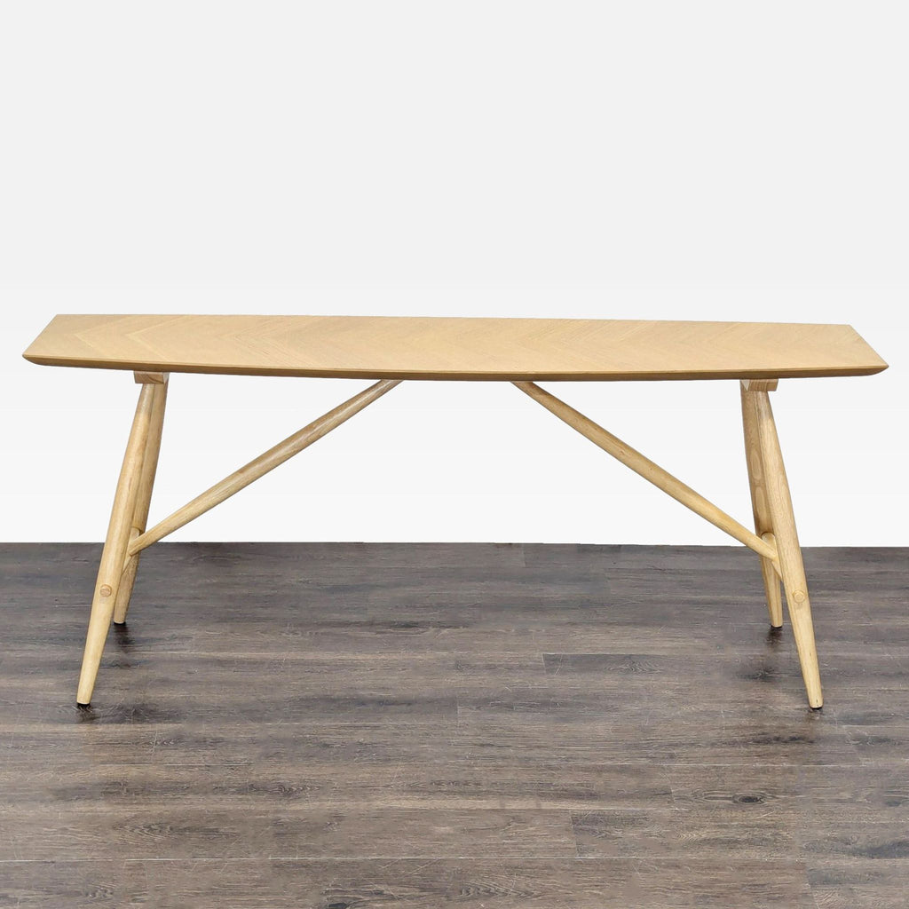 1. West Elm side and console table featuring a chevron pattern top in a modern design.  