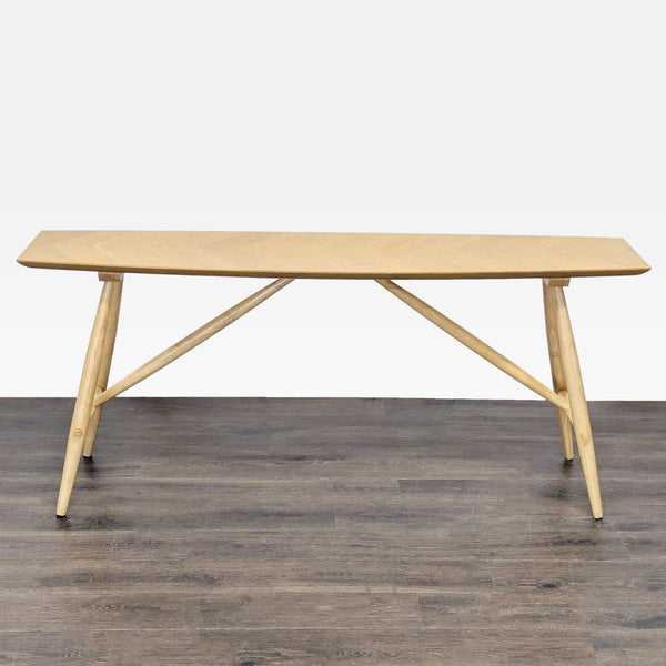 1. West Elm side and console table featuring a chevron pattern top in a modern design.  