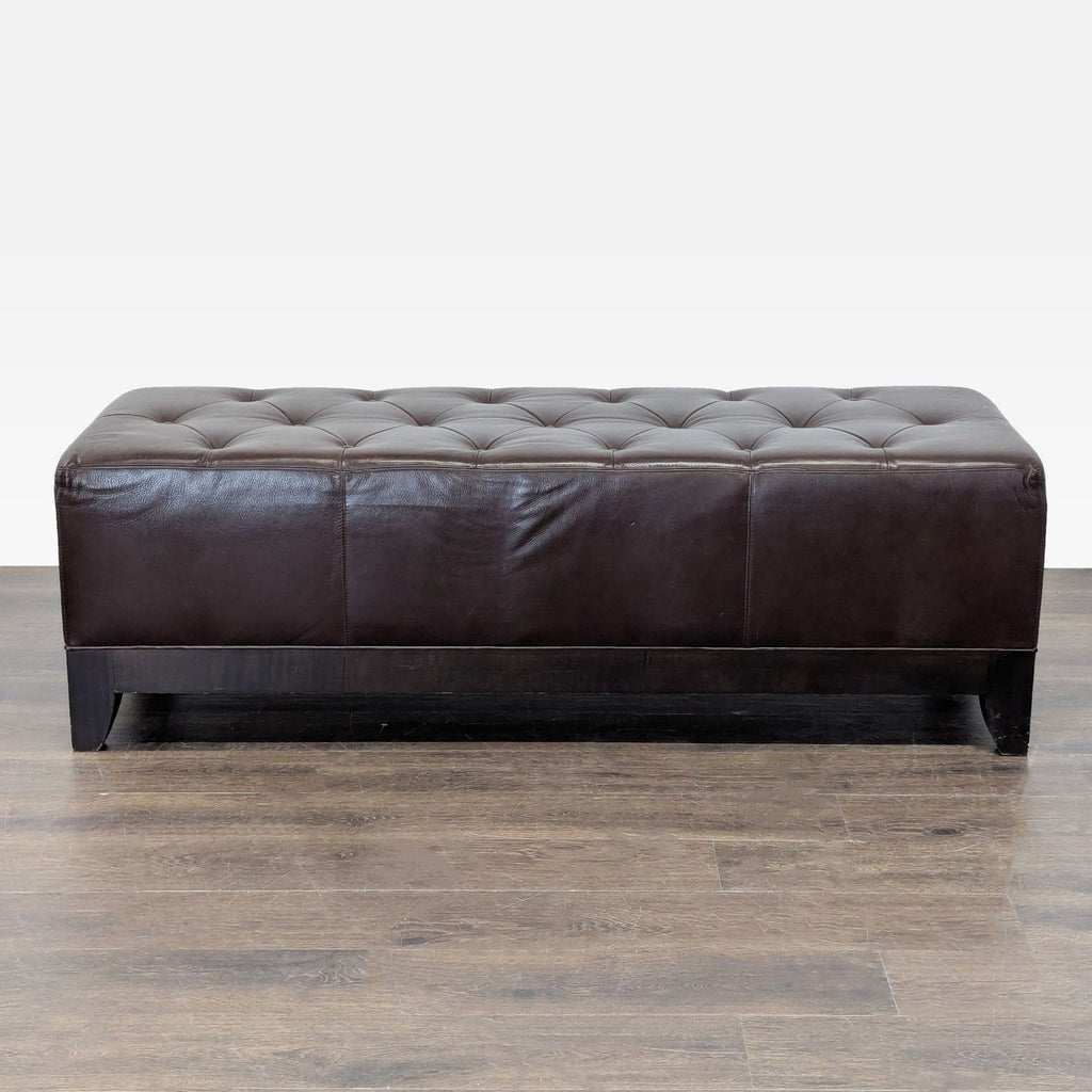 Leather Button Tufted Bench
