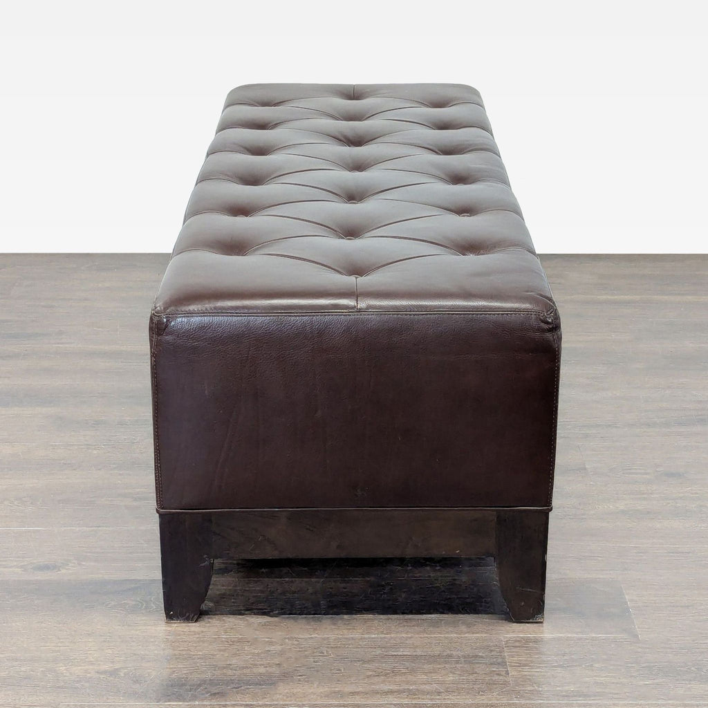 Leather Button Tufted Bench