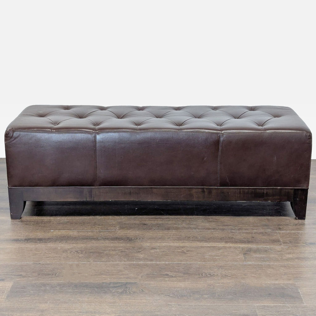 Leather Button Tufted Bench