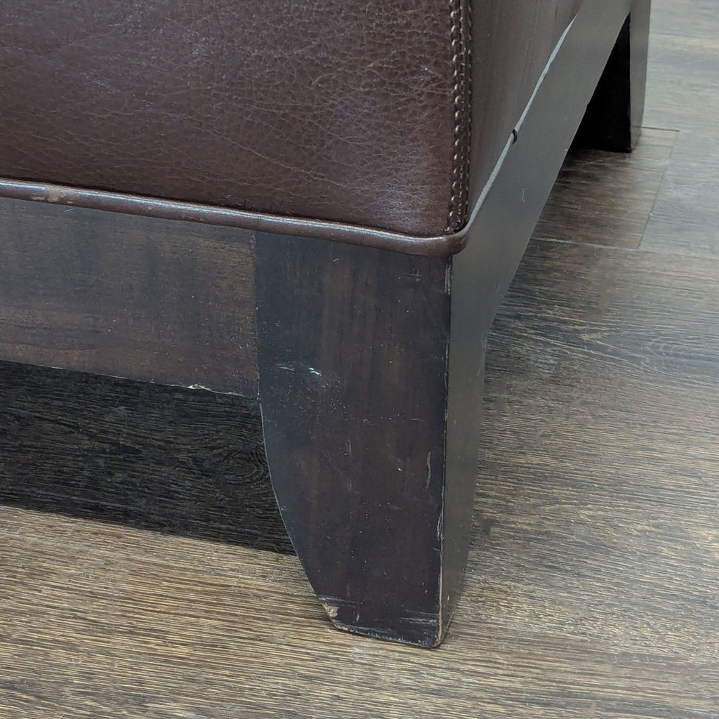 Leather Button Tufted Bench