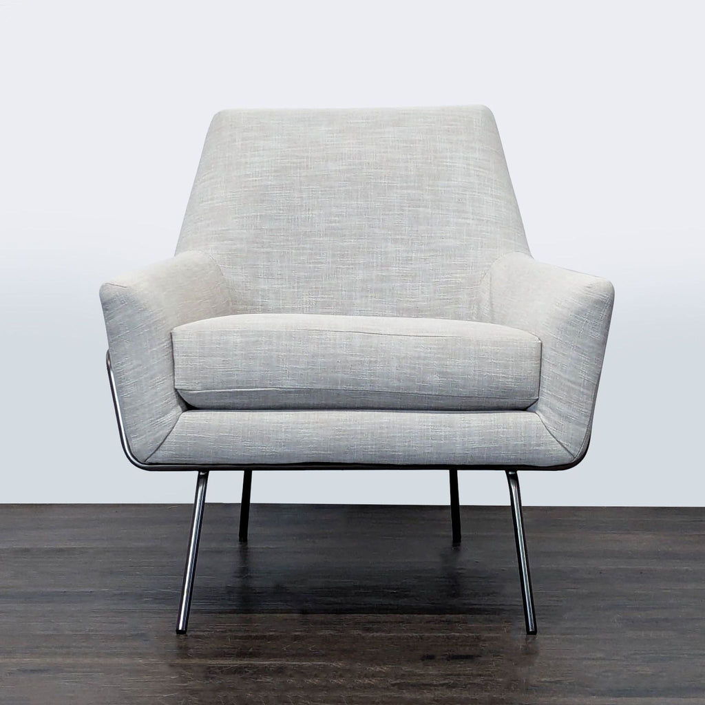 West Elm Lucas Modern Lounge Chair in Light Gray Upholstery - Accepted Offer (56.04% discount)