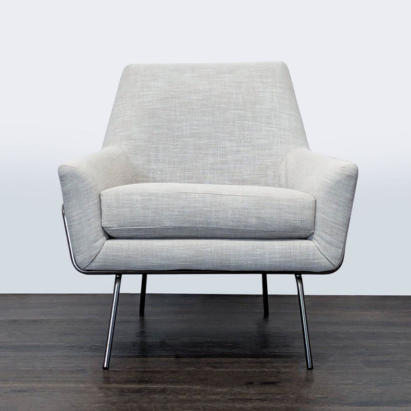 West Elm Lucas Modern Lounge Chair in Light Gray Upholstery - Accepted Offer (56.04% discount)