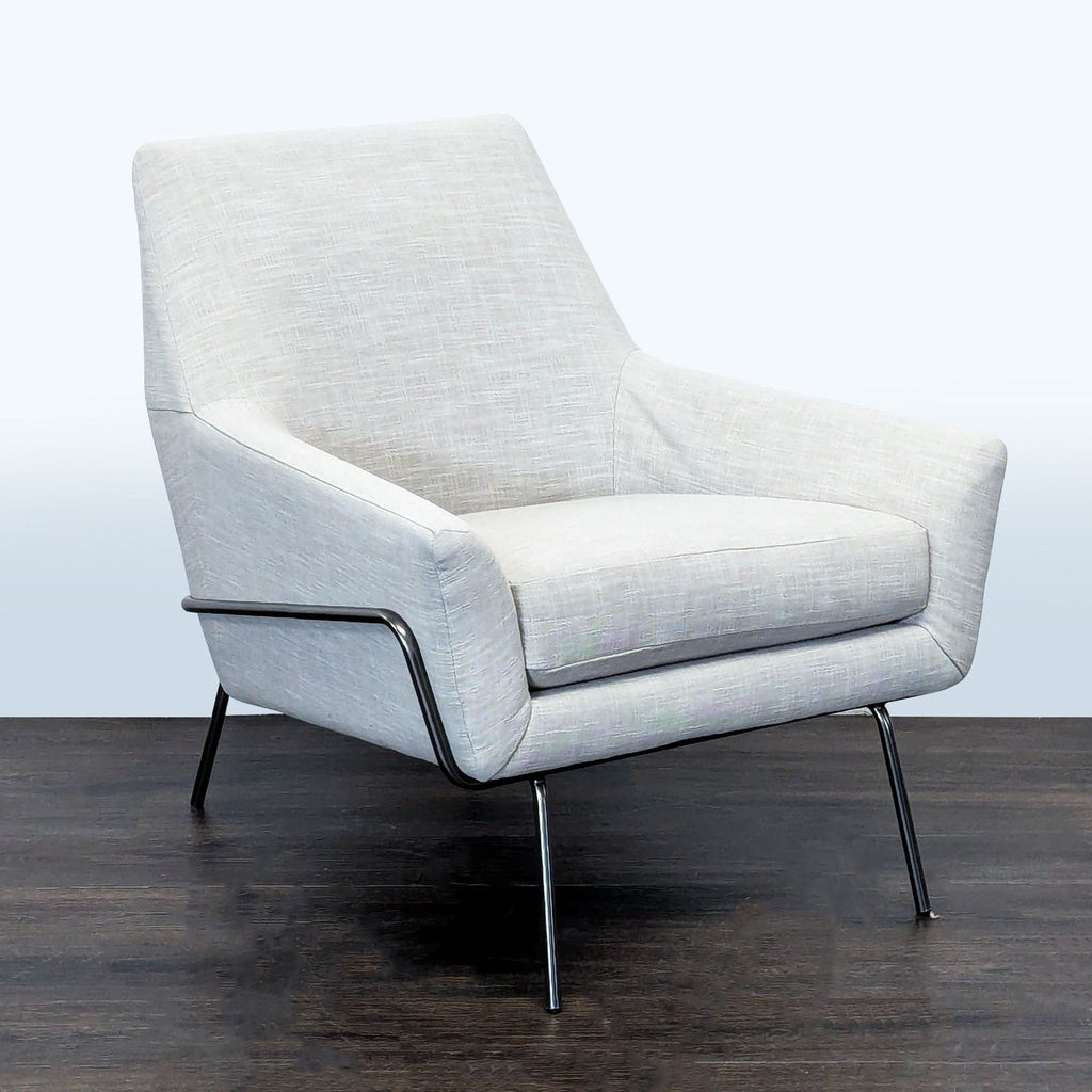 West Elm Lucas Modern Lounge Chair in Light Gray Upholstery - Accepted Offer (56.04% discount)