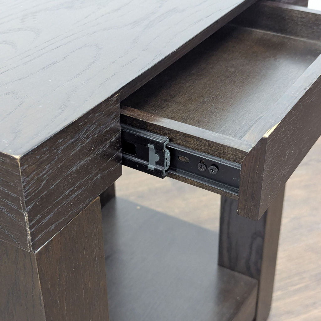 One Drawer Wood Side Table with Shelf