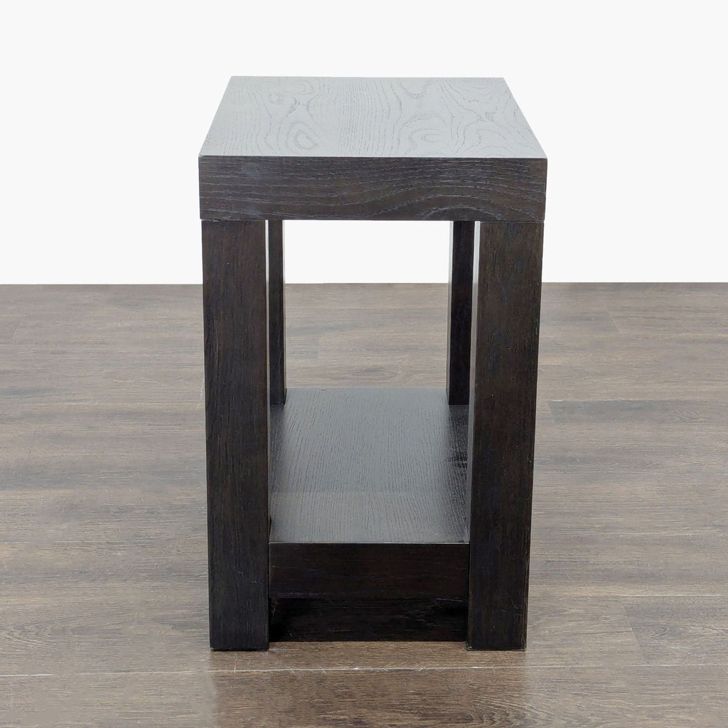 One Drawer Wood Side Table with Shelf
