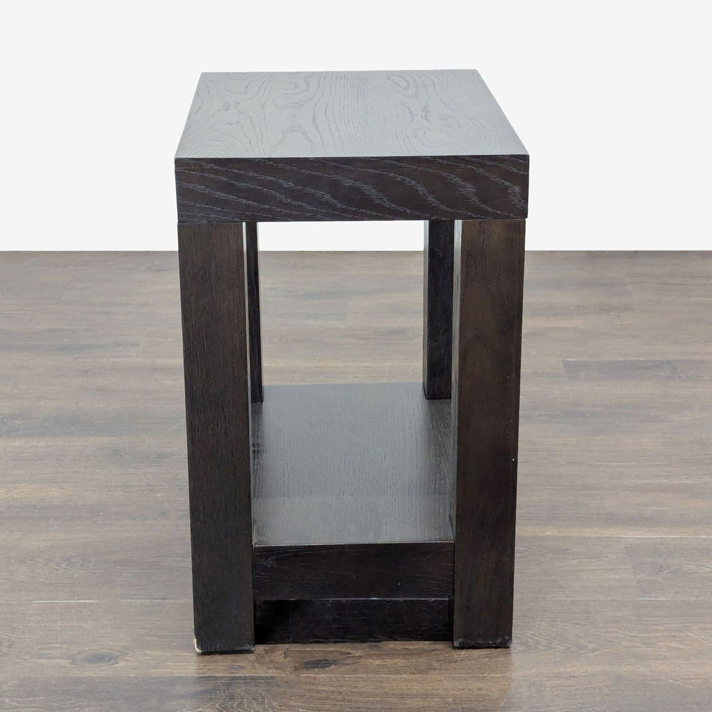 One Drawer Wood Side Table with Shelf