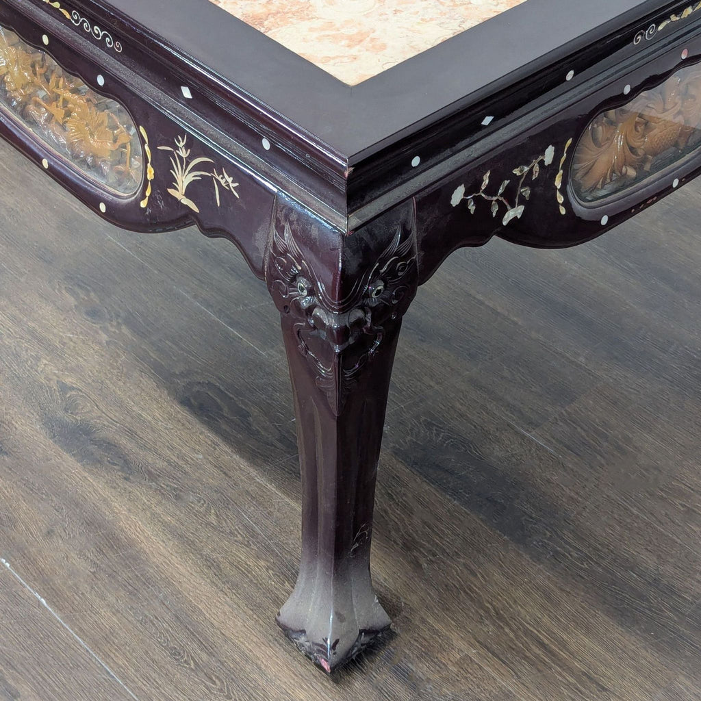 Vintage Chinese Marble Top End Table