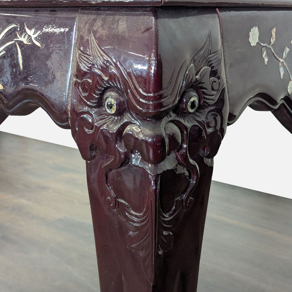 Vintage Chinese Marble Top End Table