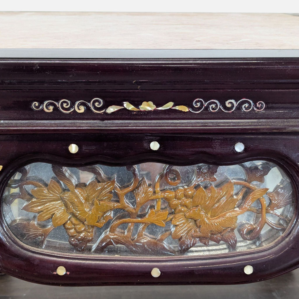 Vintage Chinese Marble Top End Table