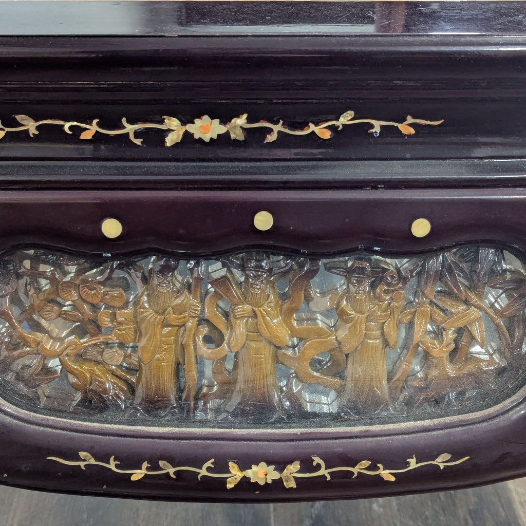 Vintage Chinese Marble Top End Table