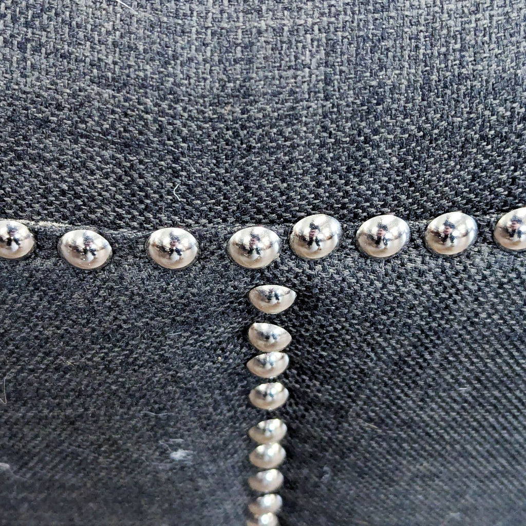 Button Tufted Ottoman with Nailhead Trim