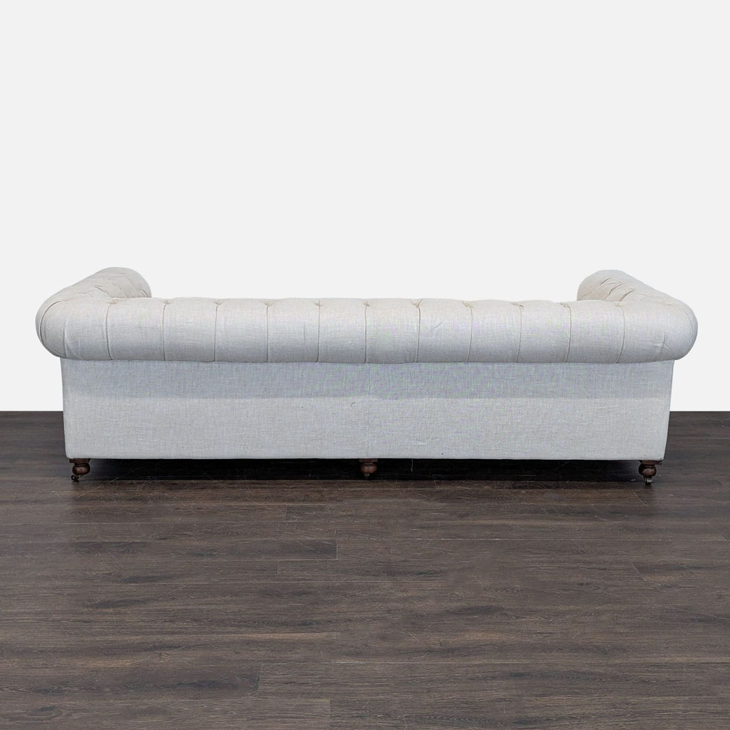 Restoration Hardware Kensington Classic 3-Seat Chesterfield Sofa in Light Linen