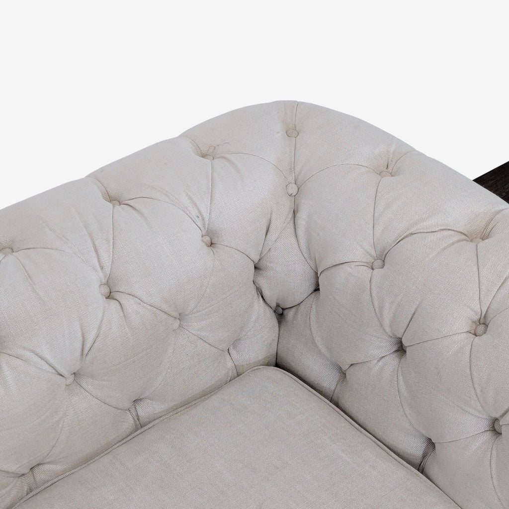 Restoration Hardware Kensington Classic 3-Seat Chesterfield Sofa in Light Linen