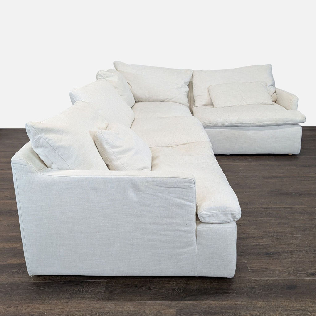 Restoration Hardware Cloud Sectional Sofa – Modern Cream Fabric, Spacious & Comfortable
