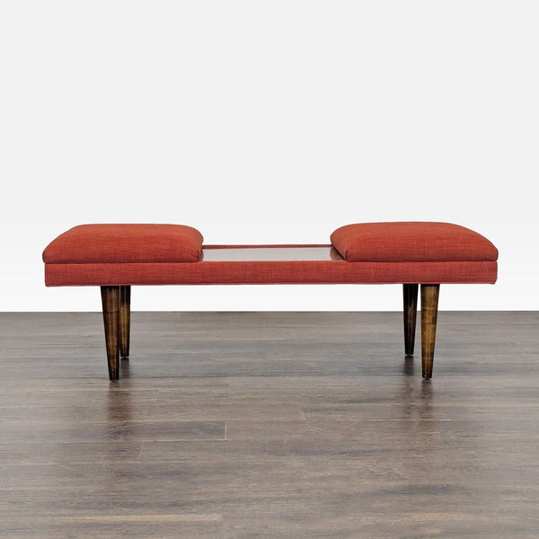 Wood Bench with Cushions