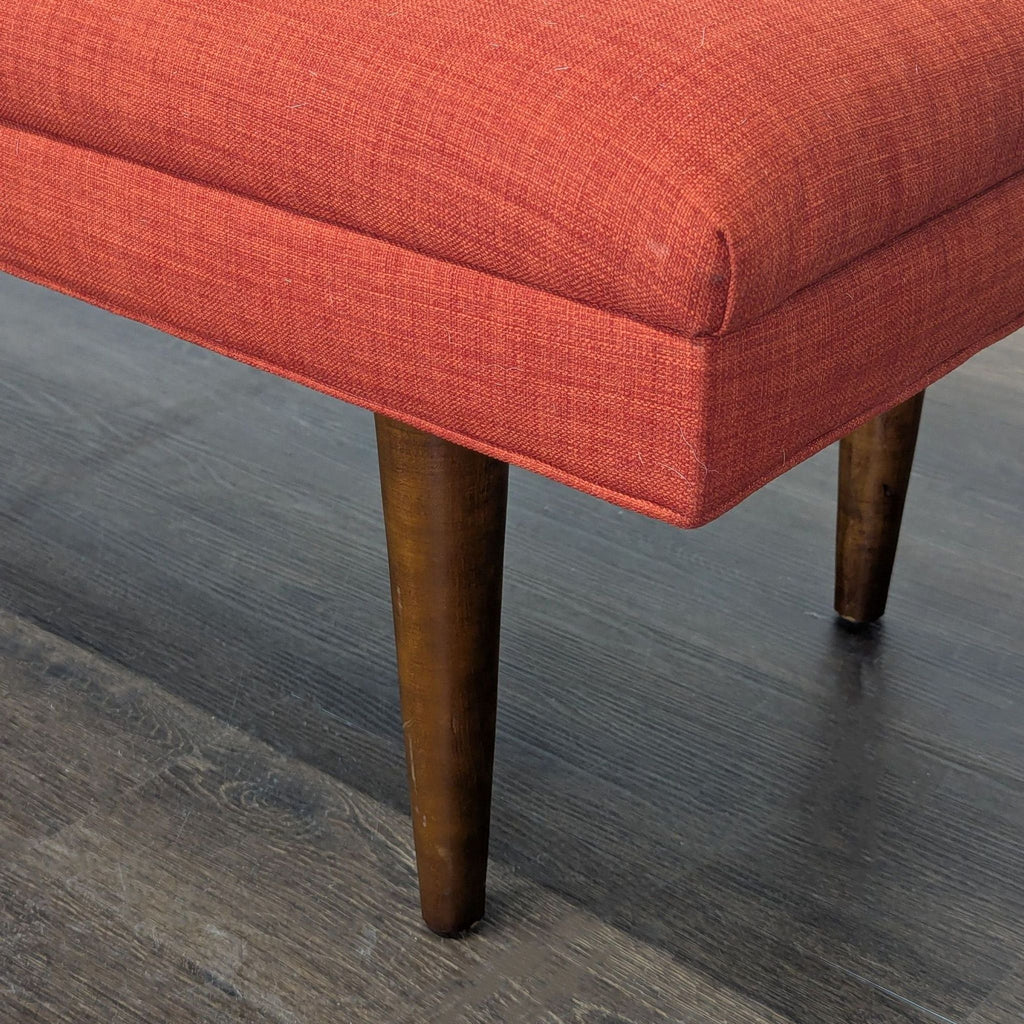 Mid-Century Style Wood Bench with Cushions